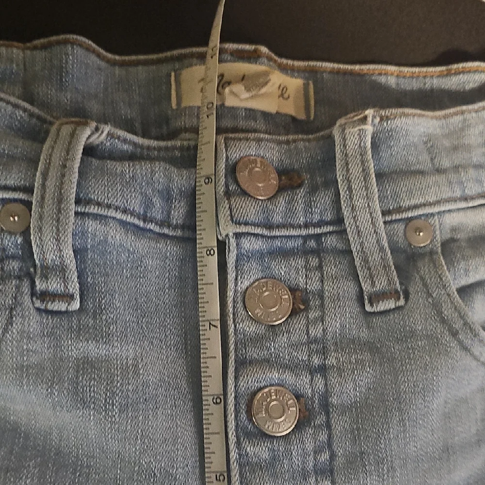 Madewell High-Rise Skinny Jeans Light Wash Button Fly Distressed 29 Waist - Picture 9 of 11